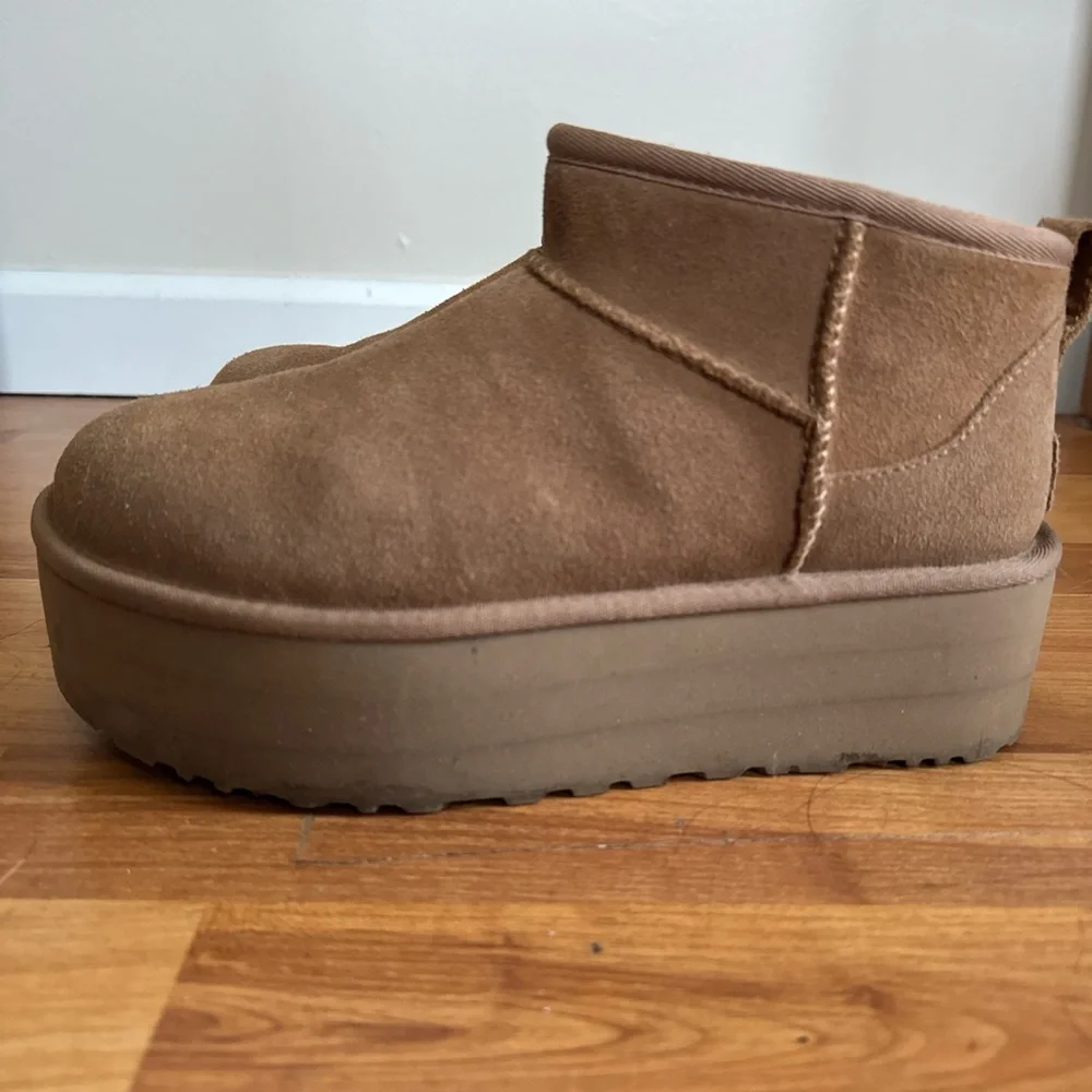 UGG Brown Suede Platform Boots - Picture 2 of 5